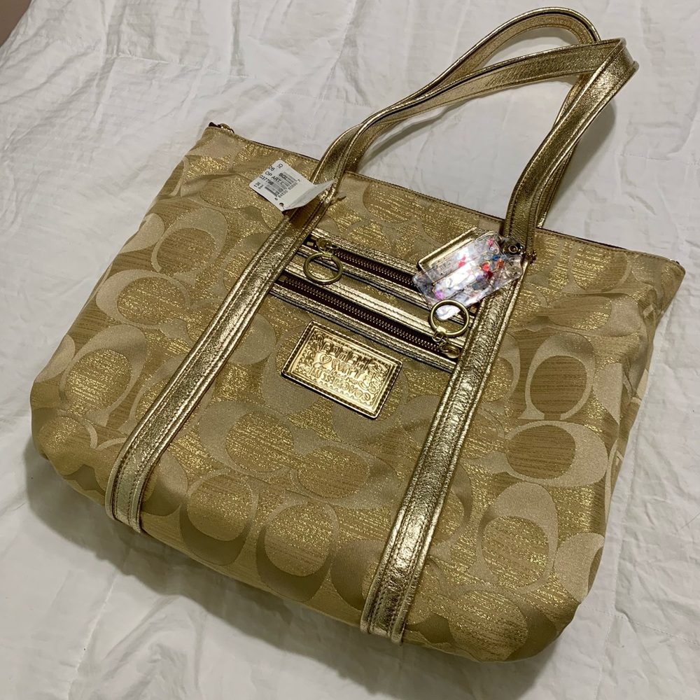 New gold Coach Tote